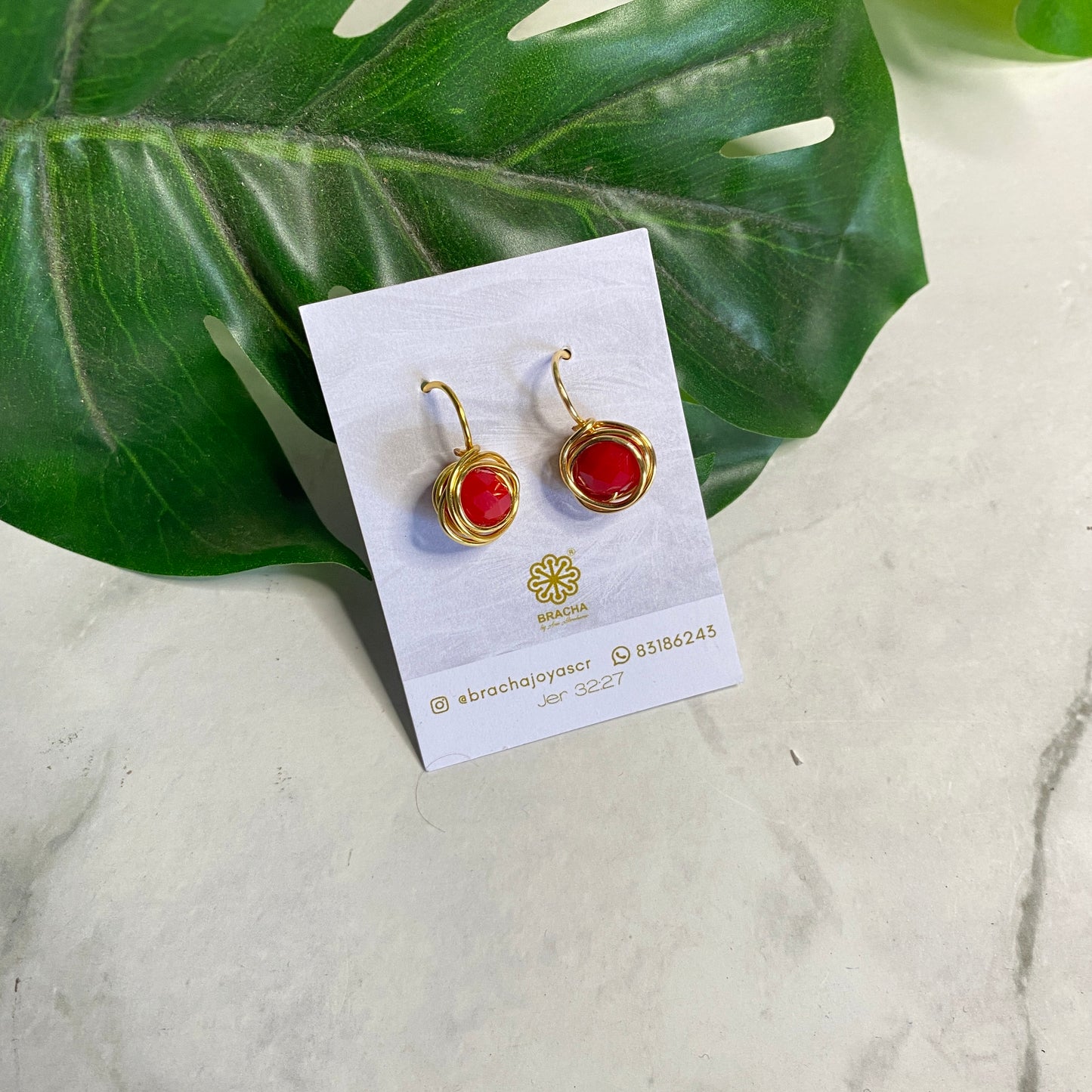 Aretes Nido Rojo