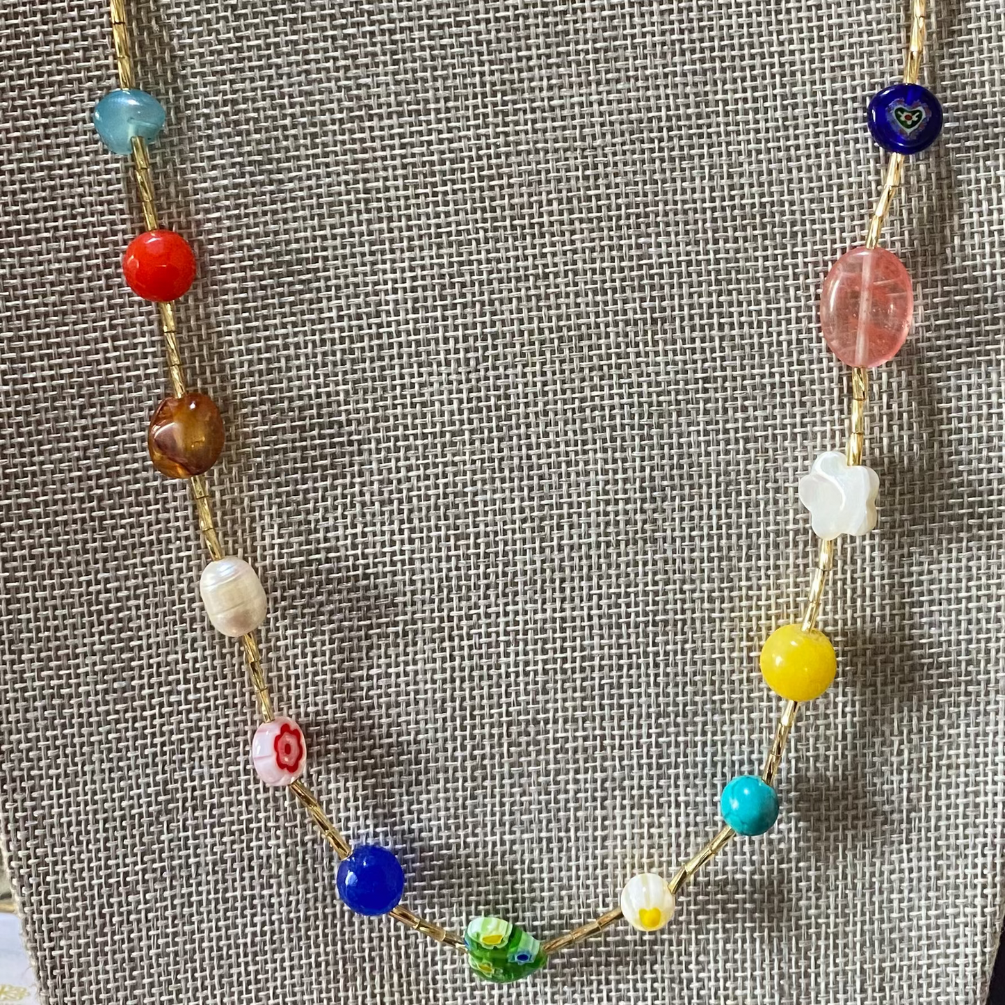 Collar Lisa | Cristales, acero inoxidable y Piedras Semipreciosas
