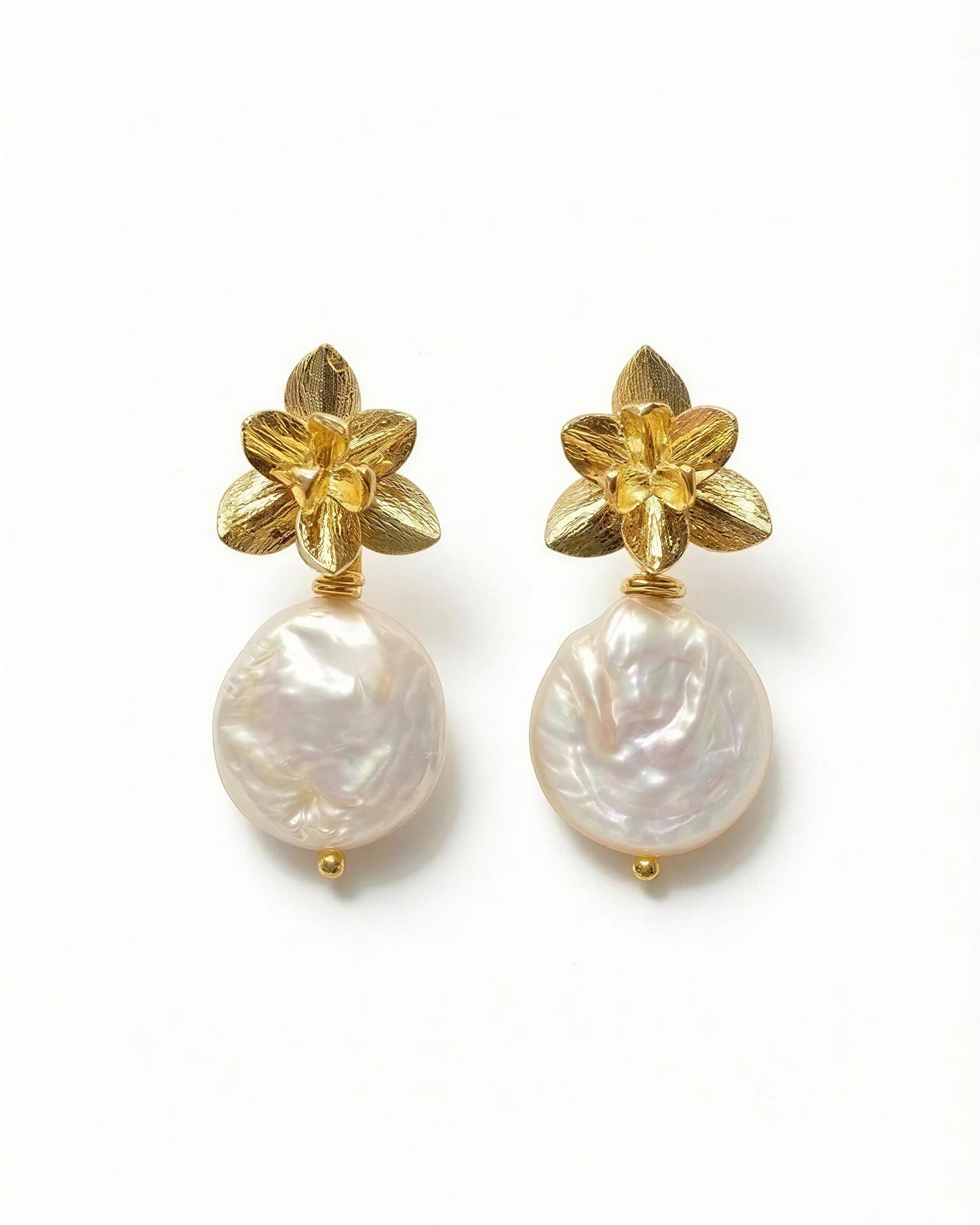 Aretes Montse | Perla Barroca | Oro laminado 18K