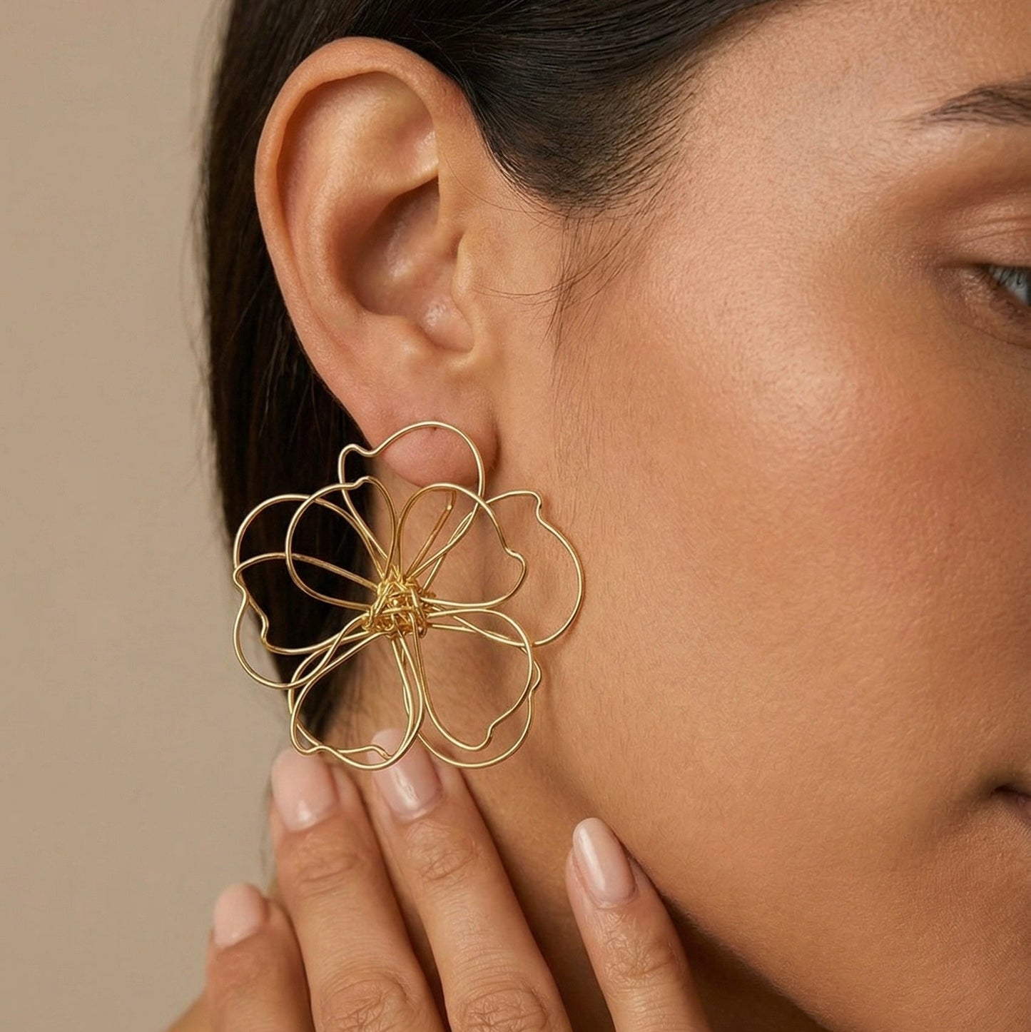 Aretes Gardenia doble