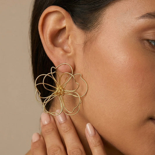 Aretes Gardenia doble