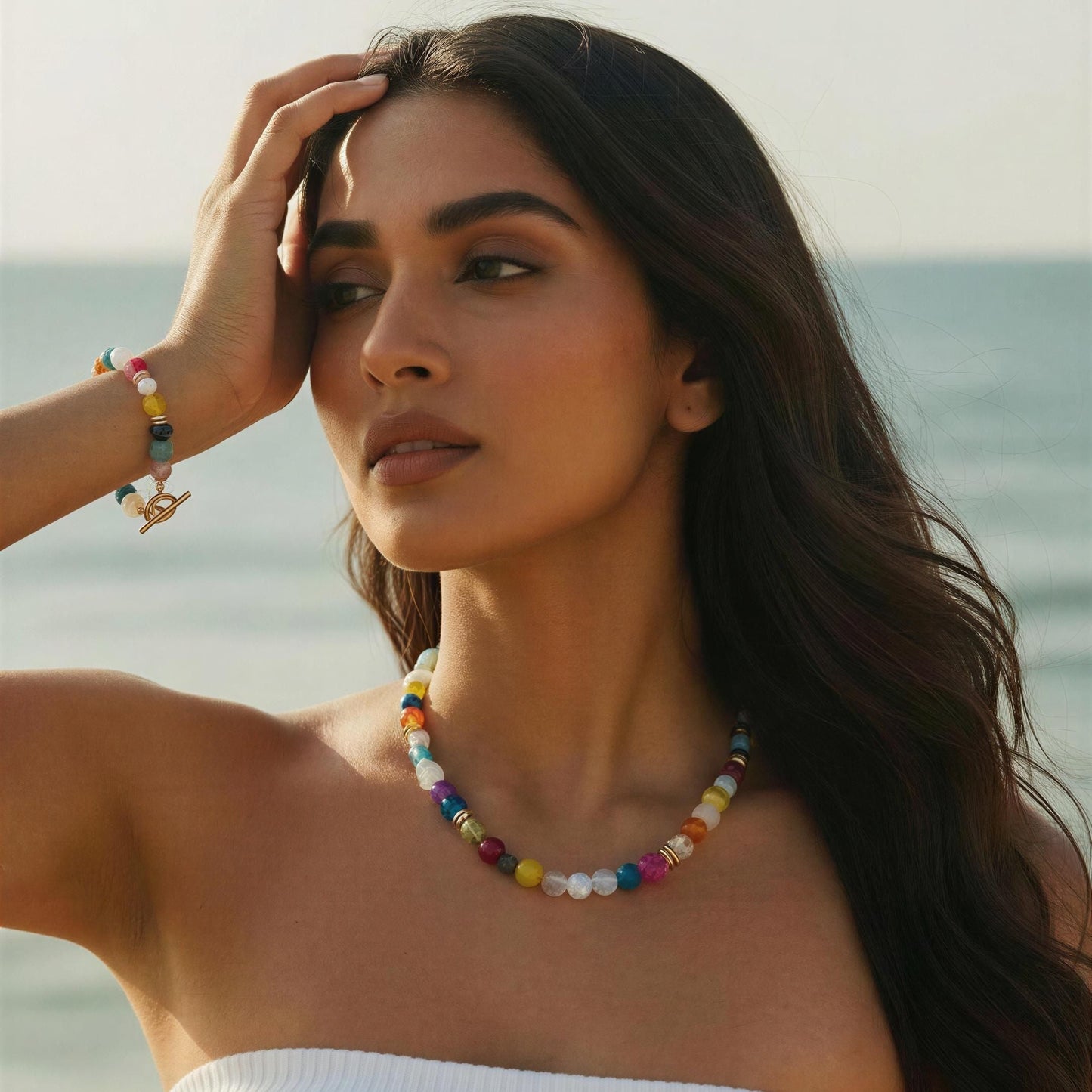 Set Grace | Collar y Pulsera de Piedras Naturales con Oro Laminado 18K