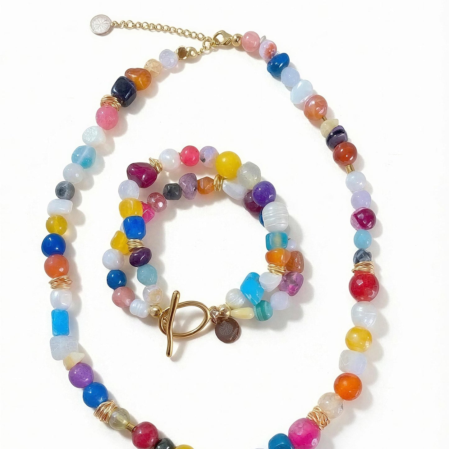 Set Grace | Collar y Pulsera de Piedras Naturales con Oro Laminado 18K