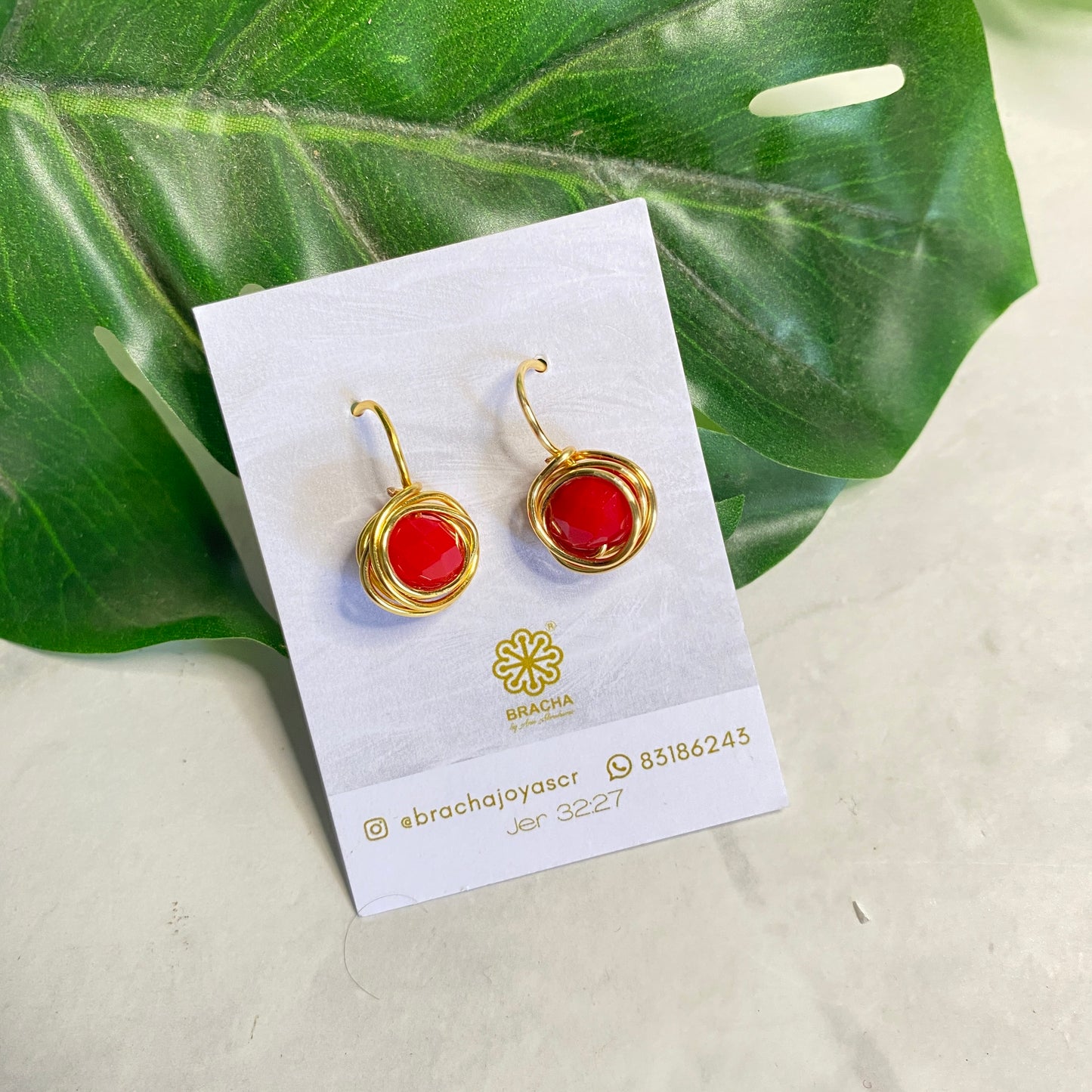 Aretes Nido Rojo