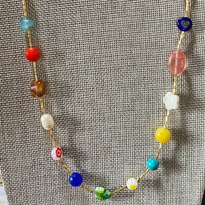 Collar Lisa | Cristales, acero inoxidable y Piedras Semipreciosas