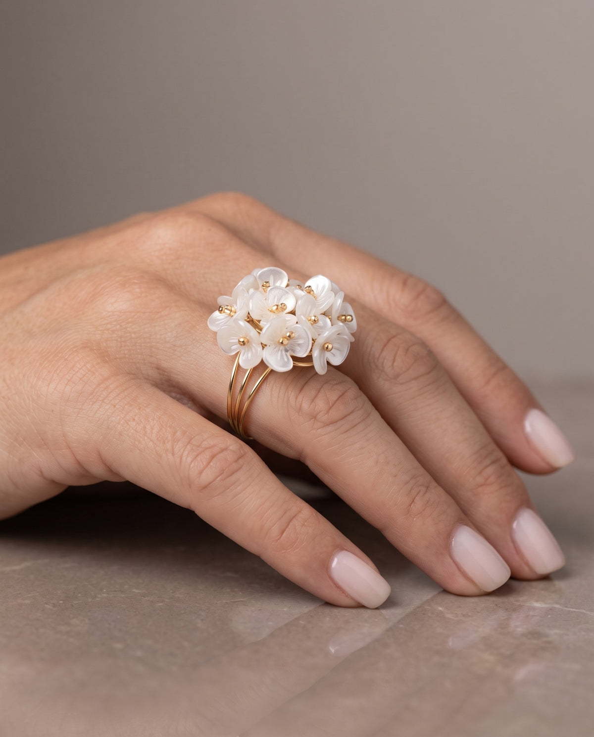 Anillo Hortensia | Oro laminado 18K