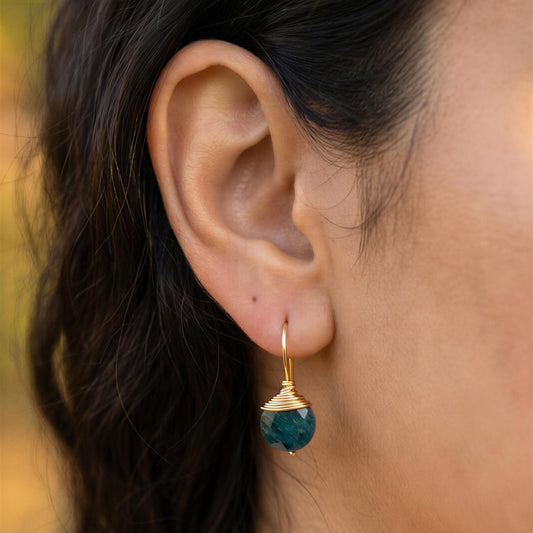 Aretes Patty | Apatita Natural | Oro Laminado