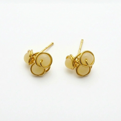 Aretes Tracy | Piedra Natural | Oro laminado 18K