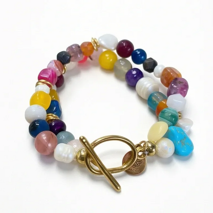 Set Grace | Collar y Pulsera de Piedras Naturales con Oro Laminado 18K