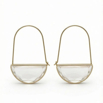 Argollas Lina | Bronce baño de oro | Cristal