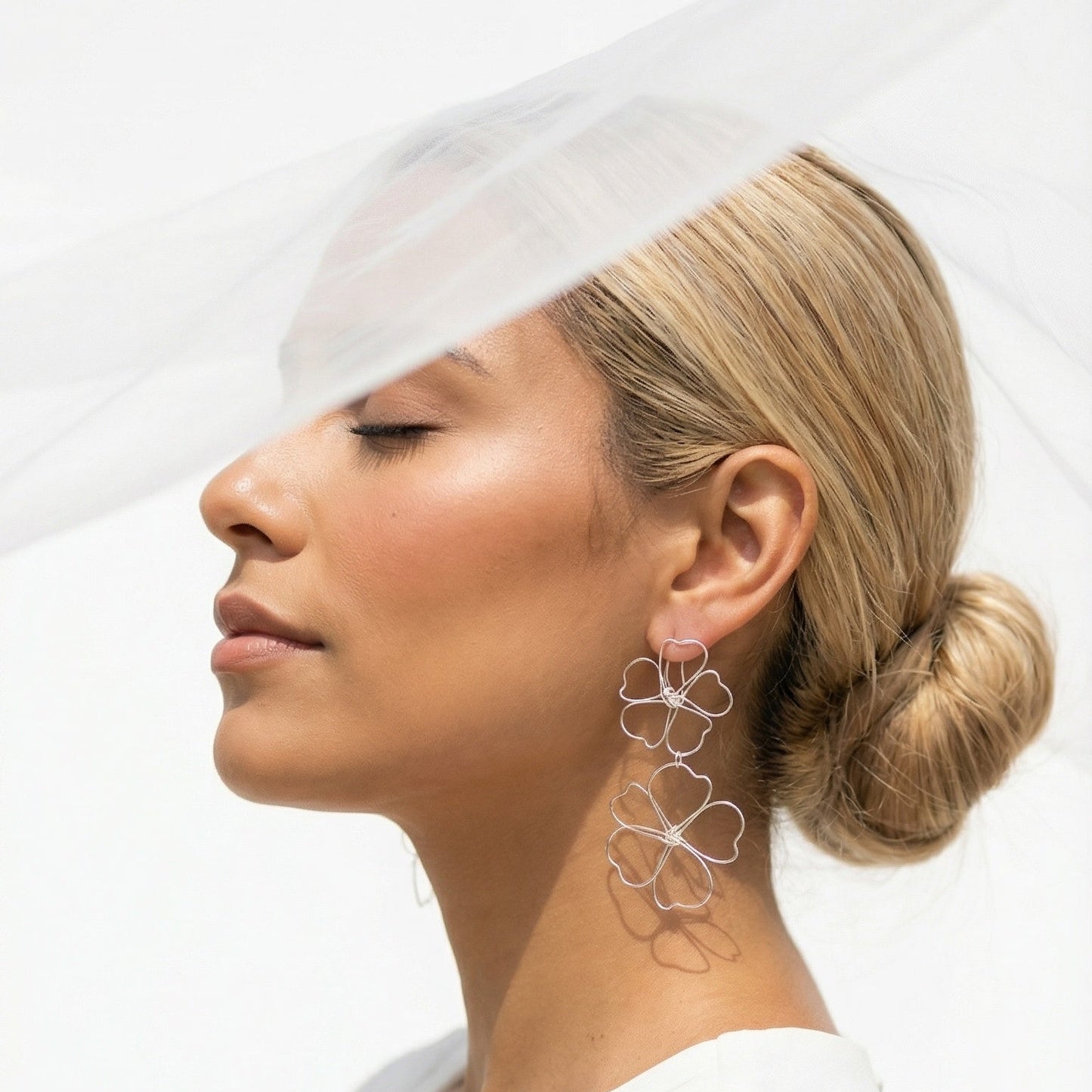 Aretes Gardenia Largos